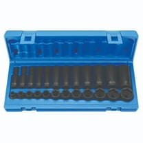 Grey Pneumatic GP1224RD 0.375 in. Drive SAE Impact Socket Set, 6-Point - 24 Piece
