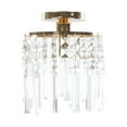 thumbnail image 2 of Fiudx Lámpara de Techo de Cristal Dorado, Moderna Lámpara de Araña Semimontada, Base de Hierro Resistente, Elegantes Tiras de Cristal, Versátil para Pasillo, Cocina y Salón, Fácil Instalación, Tamaño, 2 of 6
