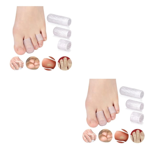 Seitruly 10 piezas mangas de tubos de dedo del pie Flexible compresión buena protección lavable reutilizable mangas de dedo del pie Gel diseño Simple Type2 NO2 Seitruly CBP230698