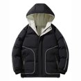 thumbnail image 5 of TFEOQRY Boys Girls Winter Hooded Jacket Coat Thick Thermal Waterproof and Fashionable Jacket Long Sleeve Hooded Outcoat Black, 5 of 5