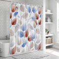 thumbnail image 6 of Botanical Leaves Bathroom Shower Curtains with 12 Hooks Waterproof Shower Curtain for Stalls and Bathtubs Brown Gray Blue Leaf Summer Branches Decorative Bathroom Privacy Curtain 72x96 Inches, 6 of 9