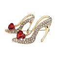 thumbnail image 1 of Shisuyan Elegant Brooch Golden Heart Shaped Rhinestone Alloy Pin 1Pcs 1.8x1.1In, 1 of 9