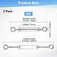 thumbnail image 3 of Uxcell 2-Pack Turnbuckle Eye and Eye, M6 Stainless Steel Heavy Turnbuckles Wire Rope Tension Adjustable Tension, 3 of 7