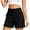 Black, variant on Women High Waisted Yoga Shorts Elastic Waist Plain Shorts Casual Workout with Zipper Pockets Army Green