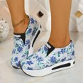 thumbnail image 2 of YOUYEDIAN Sneakers for Women Fashion Wedge Block Heel Floral Print Versatile Sneakers Casual Outdoor Non Slip Round Toe Shoes, 2 of 4