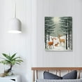 thumbnail image 3 of COMIO  Winter Season Forest Animals Fox Deer, Design Canvas Wall Art, 3 of 4