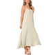 thumbnail image 3 of INSPIRAR CHIC Vestidos de Verano para Mujeres Vestido Maxi de Lino Suelto con Cintura Ajustable Tirantes Espagueti Casual Vestido de Playa 2XL Beige, 3 of 5