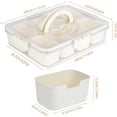 thumbnail image 3 of Portable Snackle Box Container, Divided Serving Tray with Lid and Handle, 8 Compartment Snack Platters for Candy, Veggie, Fruit, Nuts, Charcuterie, Perfect for Party, Road Trips, Picnics, Traveling, 3 of 6