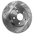 thumbnail image 2 of New Cross-drilled Brake Disc Compatible With Lexus Pontiac Scion Vibe AWD 4 Cyl 2.4L tC Base 4 Cyl 2.5L Vibe GT 2.4L 2006-2018 By 31434 31551 44582 44748 145713 0833163, 2 of 8