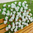 thumbnail image 4 of Delicate Fence Barrier Easy to Install Wood Telescopic Fencing Artificial Flower Decor Panel Retractable Hedge for Garden, 4 of 10
