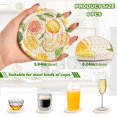 thumbnail image 2 of Yayeee 6 PCS Drink Coasters with Holder Set Woven Absorbent Round Tabletop Hot Pad, Candy Lemon, 2 of 7