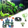 thumbnail image 3 of Flmtop 15Pcs/Set Fish Tank Ornament Castle Starfish Design Landscaping Decor Accessories Artificial Simulation Water Grass for Aquarium, 3 of 9