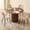 Beige Boucle Chairs, variant on 5 Piece Round Dining Table Set - Mid-Century 47 inch Oak Dining Table with 4 Gray Velvet Chairs Set, Dinner Table & Chair with Metal Legs for Kitchen Dining Room, Apartment, Bedroom