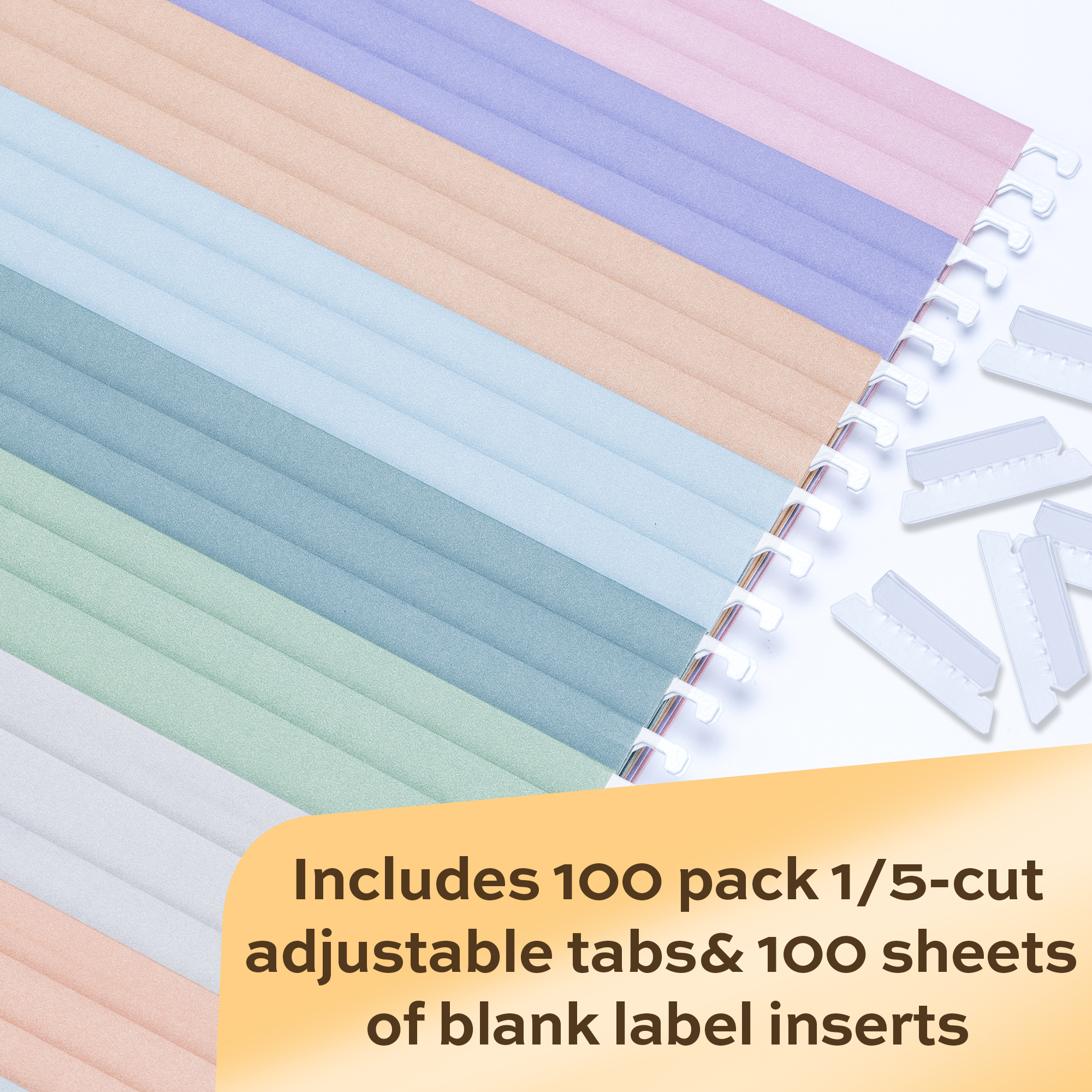 Deli Hanging File Folders with 1/5-Cut Tabs, Pastel Colors, 30-Pack photo 6