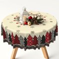 thumbnail image 3 of Nanqianyi Christmas Pine Wreath Round Tablecloth,60 Inch,Washable Polyester Table Cover for Winter Holiday, 3 of 6