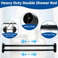 thumbnail image 4 of Double Shower Curtain Rod 30 to 105 Inches, Adjustable Wall Mounted Double Shower Rod, Heavy Duty and Rustproof Shower Curtain Pole for Bathroom, Laundry Room, Bathtub, Black, 4 of 8