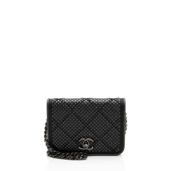 Pre-Owned Chanel Crystal Satin Mini Chain Crossbody