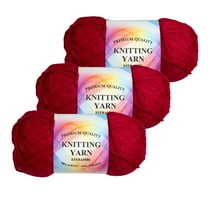 Premium 100% Acrylic Yarn, Snag Free, 4 Ply for Knitting, Cochet & DIY , Burgunday (3 Packs)