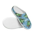 thumbnail image 3 of Daiia Crocodile Riding Skateboard Print Women’s Fuzzy Slippers Memory Foam Lightweight House Shoes Cozy Loafer Flannel House Shoes-42/43, 3 of 7