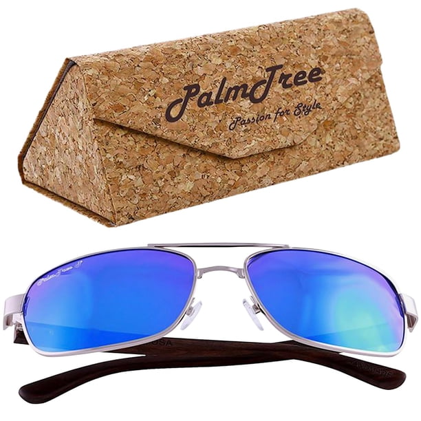 Anteojos con Marco de Metal Intense Polarized Blue Polarizado+UV400 Metal Madera de Ébano