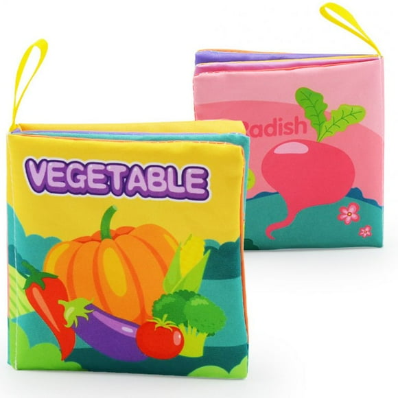Baby Quiet Cloth Books Baby Activity Books Tummy-Time Interactive Toys Early Educational Toys Birthday Christmas Gifts For Boys Girls Vegetable (2959-6)
