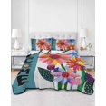 thumbnail image 2 of Twin XL Quilt Bedding Set, Spring Daisy Reversible Summer Quilt 3 Pieces, Turquoise Modern Abstract Art Dots Floral Lightweight Bedspreads Coverlets with 2 Pillow Shams for All Seasons, 2 of 5