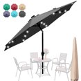 thumbnail image 2 of Quictent 9Ft Patio Umbrella 32 LED Lights 3 Years Non-Fading Outdoor Garden Table Canopy Market Umbrella Pool Backyard with Ventilation Top 8 Ribs 240G Yarn-Dyed Fabric with Push Button Tilt Gray, 2 of 8