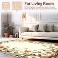 thumbnail image 2 of ODIKA 5'x7' Machine Washable Non-Slip Area Rug, Floral Scrollwork Entryway High Traffic Rug, Beige, 231405, 2 of 7