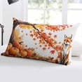 thumbnail image 5 of Orange Fall Maple Throw Pillow Cover 24 x 36 Inch Decorative Pillow Cover Fox Pumpkins Forest Pastoral Farmhouse Lumbar Pillowcase Seasonal Rectangle Cushion Case for Couch Sofa Bed Living Room, 5 of 7