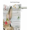 thumbnail image 5 of Easter Linen Curtain Valance for Bedroom/Bathroom/Kitchen/Office/Living/Dining Room Window,Wood Grain Eucalyptus Leaves Flowers Plants Rabbit Rod Pocket Topper Decorative Cafe Drapes Panel 54"x18", 5 of 6