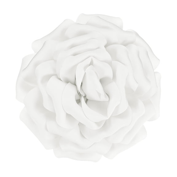 Large Rose Flower Brooches Lapel Pin, Lapel Pins Dainty Satin Fabric Big Camellia Flowers Oversized Brooches and Pins for Wedding/Parties/Clothes/Jewelry [16cm, White]