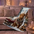 thumbnail image 6 of Winter Highland Cow Cabin Scene Christmas Rustic Holiday, Festive Holiday Scene, Warm Flannel Blanket for Ranch House and Living Room, Art Lovers Valentine's Day Gift, Festive Home Decor, 6 of 9