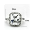 thumbnail image 2 of 6.38 Ct Halo Emerald Cut Zirconia Stainless Steel Engagement Ring Womens Size 9, 2 of 5