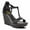 Black, variant on FSJ Women T-Strap Studded Wedge High Heels Open Toe Platform Back Zipper Sandals Fashion Cocktail Party Summer Shoes Size 9.5 Red