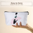 thumbnail image 4 of Unique Bargains Personalized Makeup Bag I Letter Purse Small Cosmetic Bag Zipper Monogrammed Makeup Bag Pouch White, 4 of 7