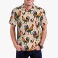 thumbnail image 1 of Fotbe Rooster Camiseta Polo de Golf para Hombre con Estampado – Camisa Deportiva Transpirable con Cuello Abotonado-Medium, 1 of 6