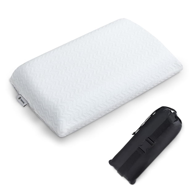 Almohada de viaje Vekkia de espuma viscoelástica comprimible con funda