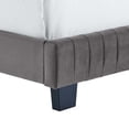thumbnail image 4 of Modway Celine Channel Tufted Performance Velvet Twin Bed in Gray, 4 of 8