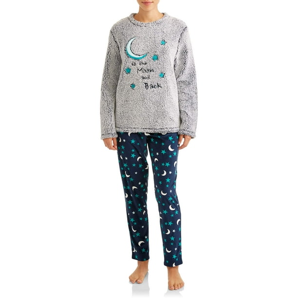 Secret Treasures Secret Treasures Women S And Women S Plus Moon And Stars Long Sleeve 2pc Pajama Set Ae Walmart Com Walmart Com