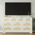 thumbnail image 4 of Yiwa 10 Drawer Rattan Front Dresser, 59 Inch Wide Modern Chest for Bedroom, Living Room, or Hallway, 4 of 8