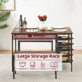 thumbnail image 3 of 47" Dining Table Set for 4, 3 Pieces Kitchen Table Set with 2 Benches, Wine Rack and 2-Tier Storage Shelves, Space-Saving Breakfast Table Set for Apartment, Easy to Assemble, 3 of 9