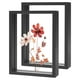 thumbnail image 1 of Paquete de 2 Marcos de Flores Prensadas de Madera, Marco de Imagen Flotante Doble de Acrílico de 5 x 7 Pulgadas para Flores Secas/Mesa/DIY/Artesanías [Negro], 1 of 7