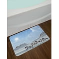 thumbnail image 2 of Horses Bath Mat, Herd of Wild Noble Horses Run in the Snows of a Fresh Winter Day Glorious Picture, Non-Slip Plush Mat Bathroom Kitchen Laundry Room Decor, 29.5 X 17.5 Inches, Blue White, Ambesonne, 2 of 2
