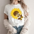 thumbnail image 4 of Summer Casual Tshirts for Women Loose Fit Crewneck Floral Printed Basic Tees Short Sleeve Tops Pullover T Shirt (2XL, Yellow 01), 4 of 5