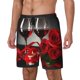 thumbnail image 1 of Fotbe Red Wine Rose Traje de Baño para Hombre – Shorts de Natación de Secado Rápido con Forro y Bolsillos-Large, 1 of 6