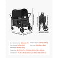 thumbnail image 4 of KFFKFF Four-Child Buggy, Adjustable Handle Quad Folding Carriage, Safety Straps & Detachable Shade, Quad Seating Buggy for Outdoor Activities, Charcoal Grey & Ebony (330LBS Capacity), 4 of 9