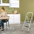 thumbnail image 2 of Hailo Folding Step Stool, 2 Step Ladder for Home & Kitchen, K20, White, 2 of 7