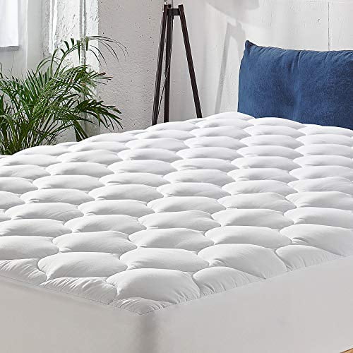 Details about   2" Extra Thick Pillowtop Mattress Topper Cotton Cover Deep Pocket Fitted Pad New 