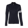 thumbnail image 2 of Adidas Women's 3-Stripes French Terry Full-Zip Jacket in Black/ White L | A191, 2 of 3