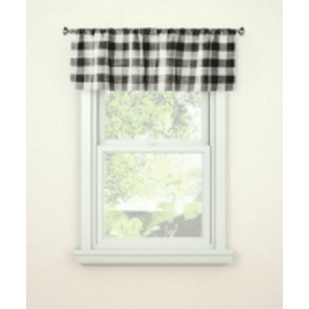 Checked Window Valance 54 x15  - Black/White
